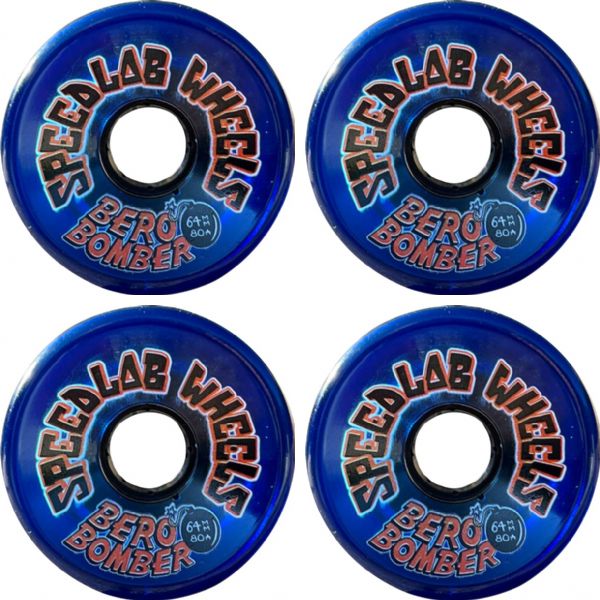 Speedlab Wheels Bero Bomber Blue Skateboard Wheels - 64mm 80a (Set of 4)