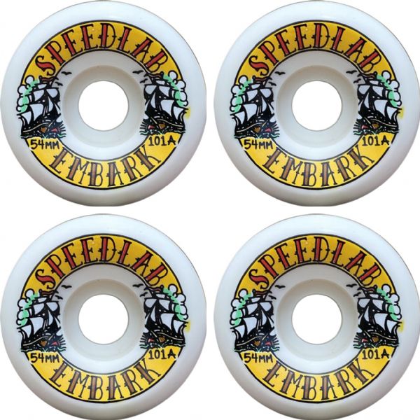 Speedlab Wheels Embark White Skateboard Wheels - 54mm 101a (Set of 4)