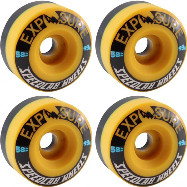 Speedlab Wheels Exposure Yellow Skateboard Wheels 58mm 99a (Set of 4
