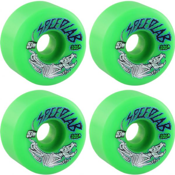 Speedlab Wheels Lab Rat Green Skateboard Wheels - 53mm 101a (Set of 4)