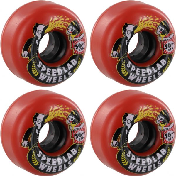 Speedlab Wheels Nastyboh Red Skateboard Wheels - 56mm 87a (Set of 4)