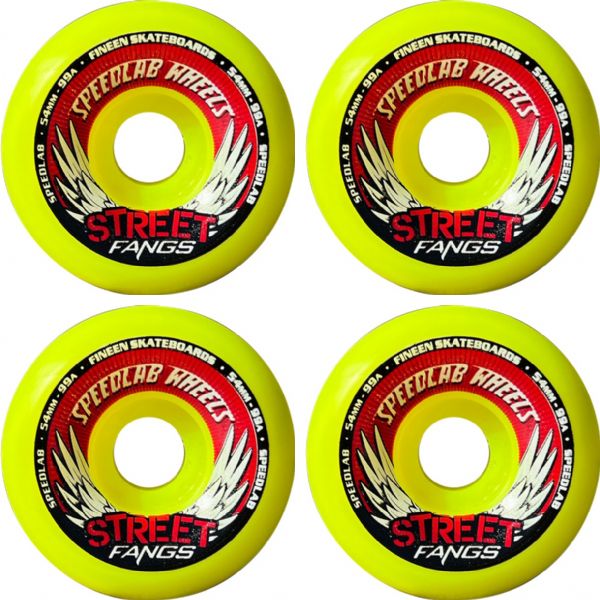 Speedlab Wheels Street Fangs 3.0 Yellow Skateboard Wheels - 54mm 99a (Set of 4)
