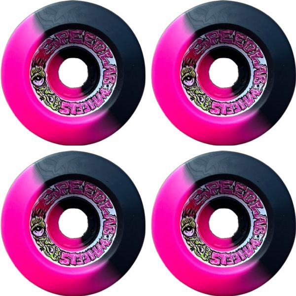 Speedlab Wheels Strangehouse Black / Pink Split Skateboard Wheels - 60mm 95a (Set of 4)