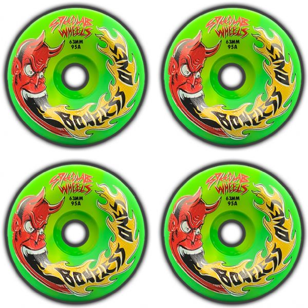 Speedlab Wheels The Boneless Ones Green Skateboard Wheels - 63mm 95a (Set of 4)