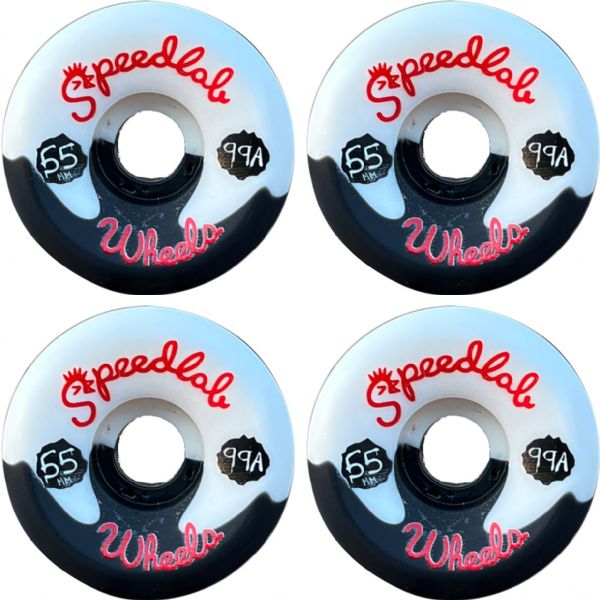 Speedlab Wheels Trick'n Nuggets Black / White Swirl Skateboard Wheels - 55mm 99a (Set of 4)