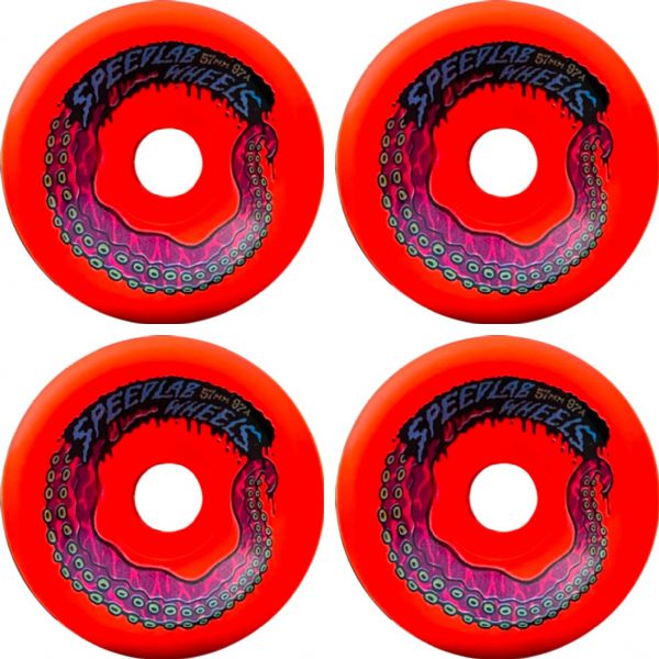 Speedlab Wheels Octo Red Skateboard Wheels - 57mm 97a (Set of 4)