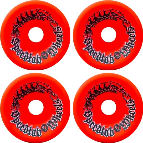 Speedlab Wheels Shrimp Red Skateboard Wheels - 54mm 97a (Set of 4)