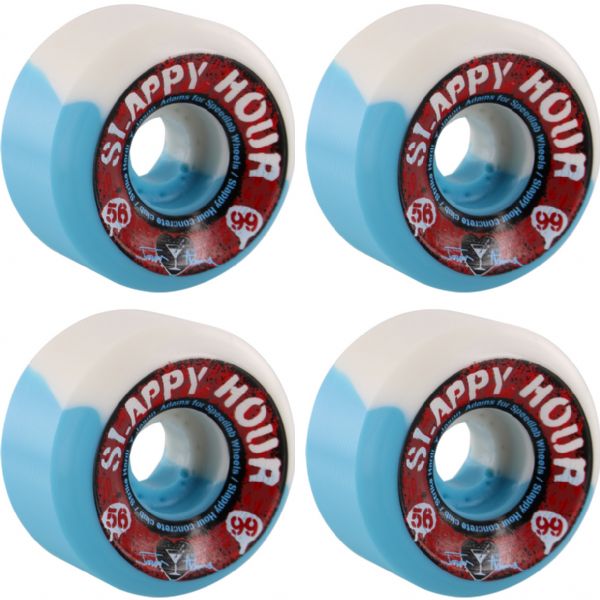 Speedlab Wheels Jason Adams Slappy Hour White / Blue Swirl Skateboard Wheels - 56mm 99a (Set of 4)