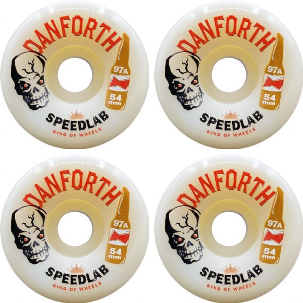 Speedlab Wheels Bill Danforth Mini Pro Model White Skateboard Wheels - 54mm 97a (Set of 4)