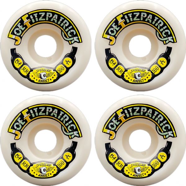 Speedlab Wheels Joe Fitzpatrick Pro Model White Skateboard Wheels - 54mm 100a (Set of 4)