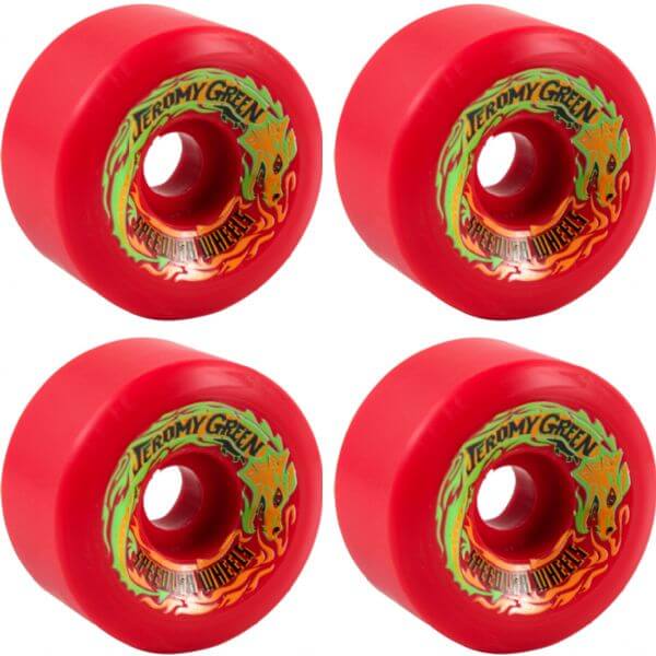 Speedlab Wheels Jeromy Green Pro Model Red Skateboard Wheels - 59mm 99a (Set of 4)
