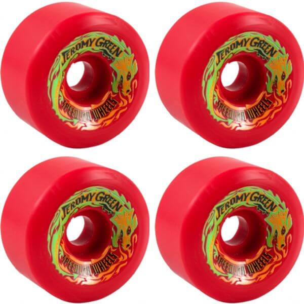 Speedlab Wheels Jeromy Green Pro Model Red Skateboard Wheels - 59mm 99a (Set of 4)