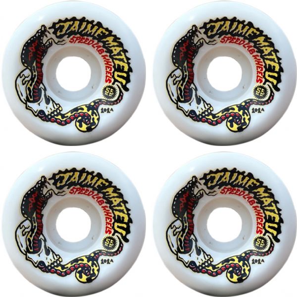 Speedlab Wheels Jamie Mateu Pro Model White Skateboard Wheels - 55mm 101a (Set of 4)