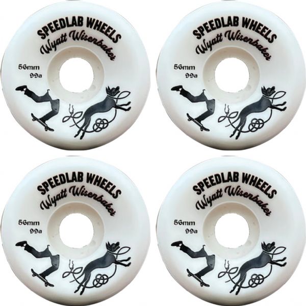Speedlab Wheels Wyatt Wisenbaker Pro Model Dog White Skateboard Wheels - 56mm 99a (Set of 4)