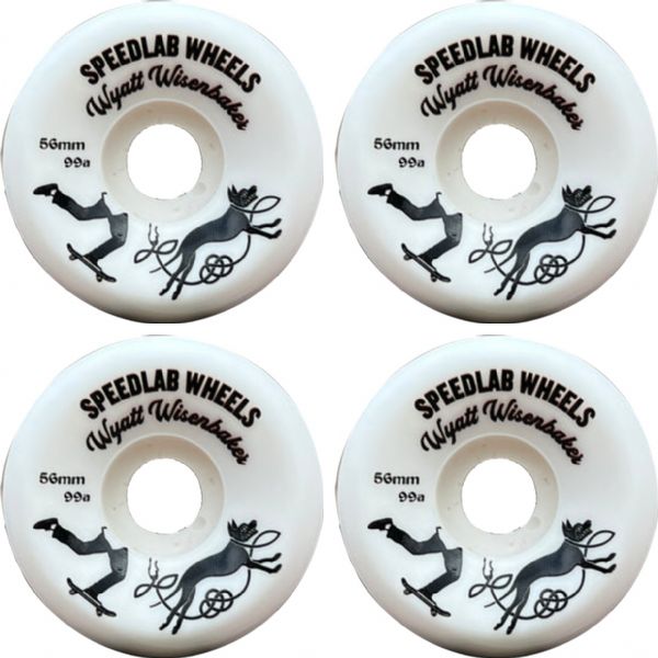 Speedlab Wheels Wyatt Wisenbaker Pro Model White Skateboard Wheels - 56mm 99a (Set of 4)