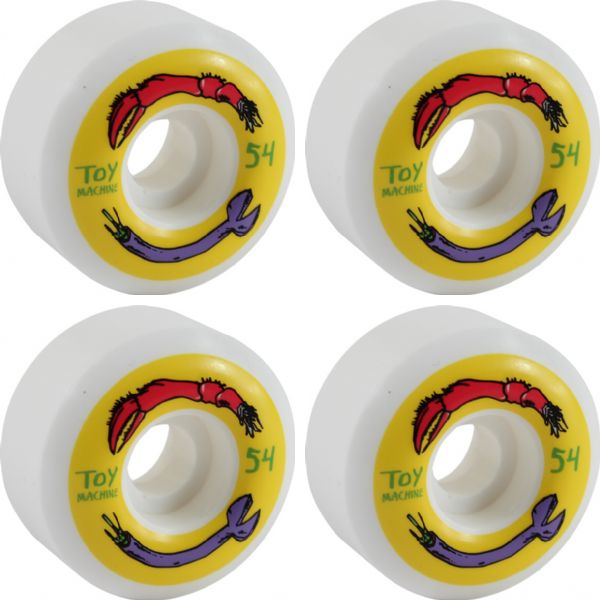 Toy Machine Skateboards FOS Arms White / Yellow Skateboard Wheels - 54mm 99a (Set of 4)