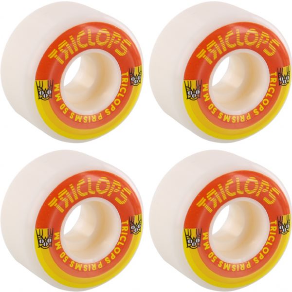 Triclops Skateboards Prisms White Skateboard Wheels - 50mm 99a (Set of 4)