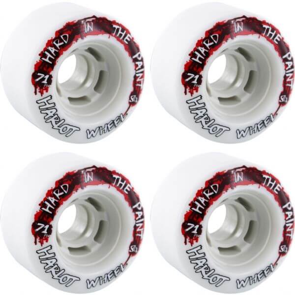 Venom Skateboards Hard In The Paint Harlot White / Red Skateboard Wheels - 71mm 80a (Set of 4)