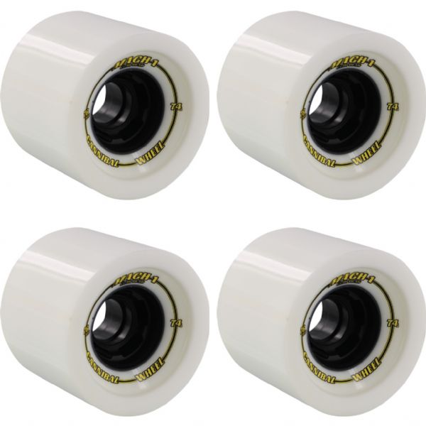 Venom Skateboards Mach - 1 Cannibal White / Black Skateboard Wheels - 76mm 74a (Set of 4)