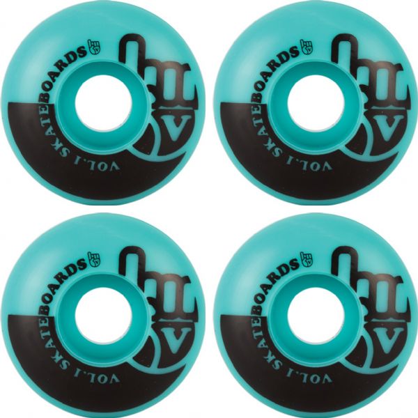 Vol. 1 Wheels No. 1 Teal / Black Skateboard Wheels - 53mm 99a (Set of 4)