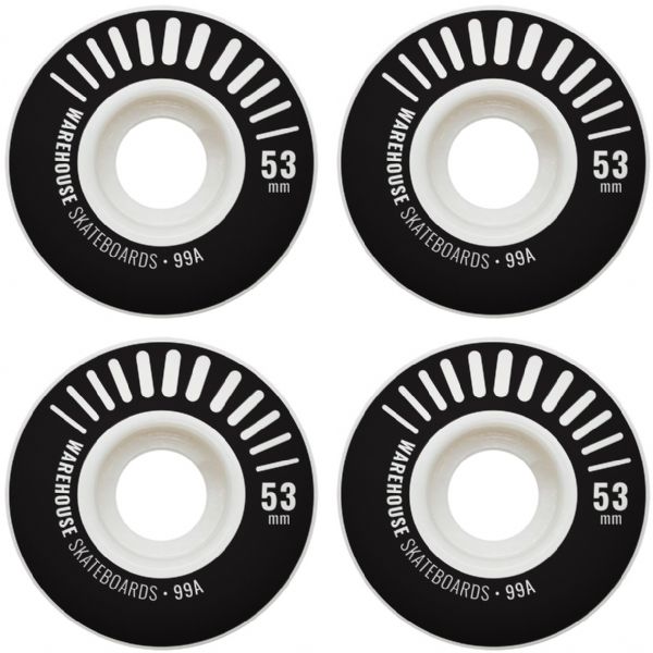 Warehouse Street Vents Black Skateboard Wheels - 53mm 99a (Set of 4)