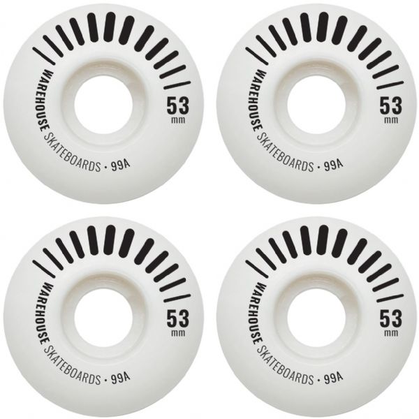 Warehouse Street Vents White Skateboard Wheels - 53mm 99a (Set of 4)