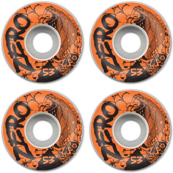 Zero Skateboards End Of Times Reaper Orange Skateboard Wheels - 53mm 101a (Set of 4)